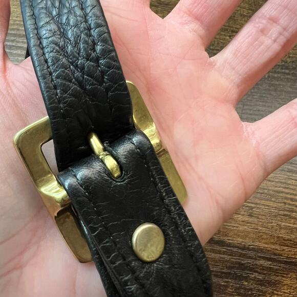 Victoria Leather Co Shoulder Bag Large Black Pebbled Leather Droplet Crossbody - Picture 12 of 15